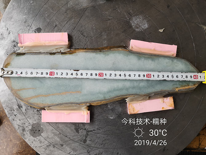 泰州今科金剛石線切割機(jī)加工實(shí)例：翡翠糯種尺寸